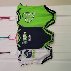 3 piece. 18 month Seattle seahawks girls onesies